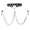 Joy Jewels Collier avec Pince-Tétons Spike Heart Noir